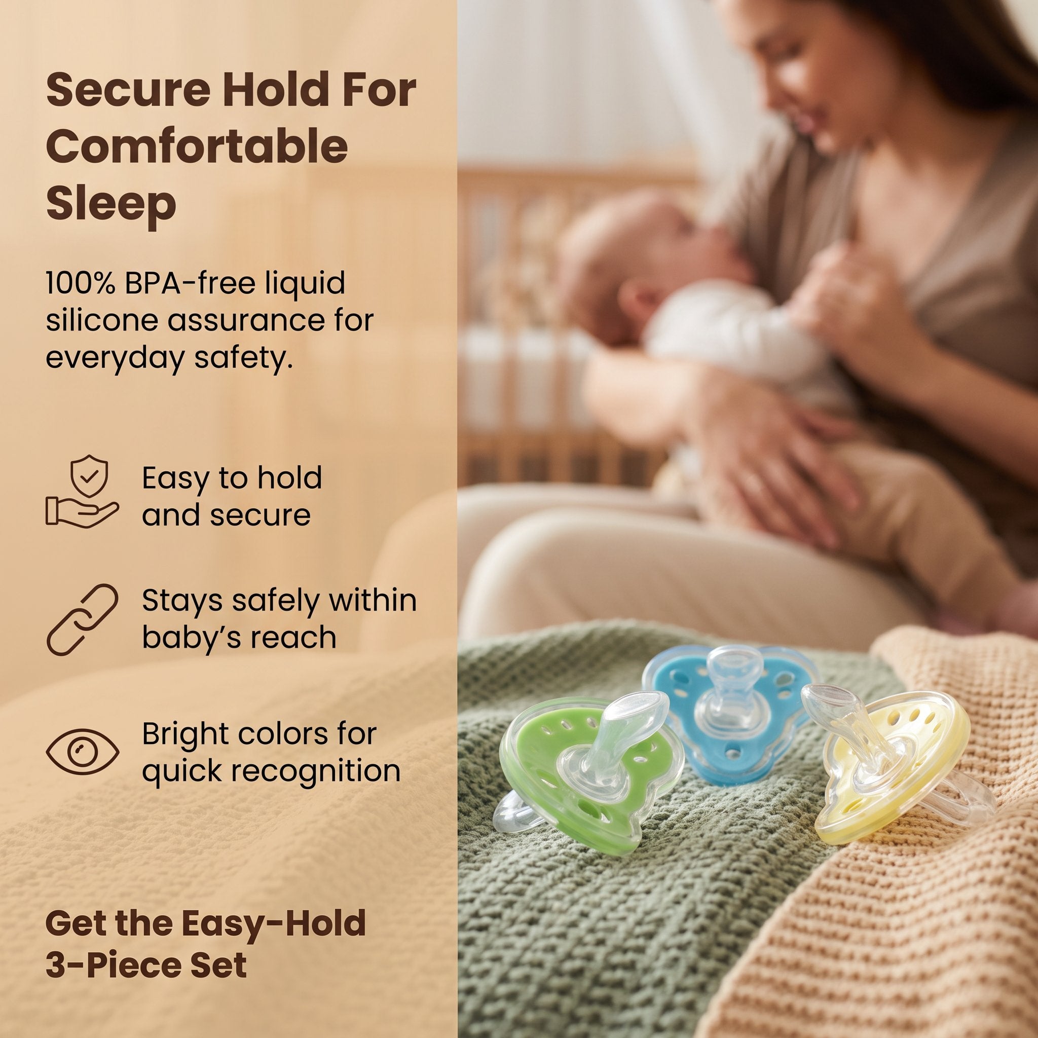 Baby Products Full Silica Gel Pacifier Two-color Liquid Silicone Sleep Comfort Baby Pacifier Baby