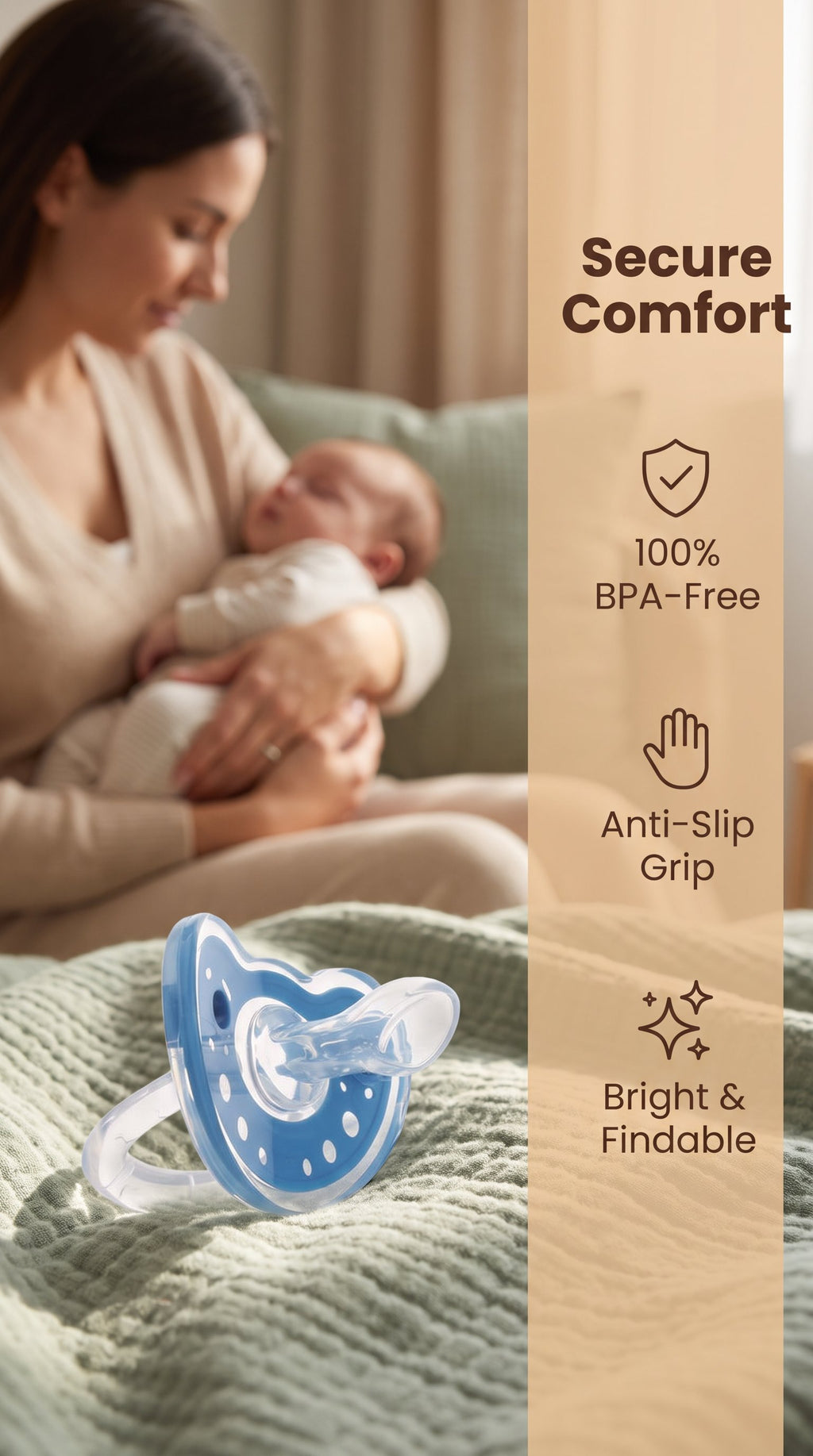 Baby Products Full Silica Gel Pacifier Two-color Liquid Silicone Sleep Comfort Baby Pacifier Baby