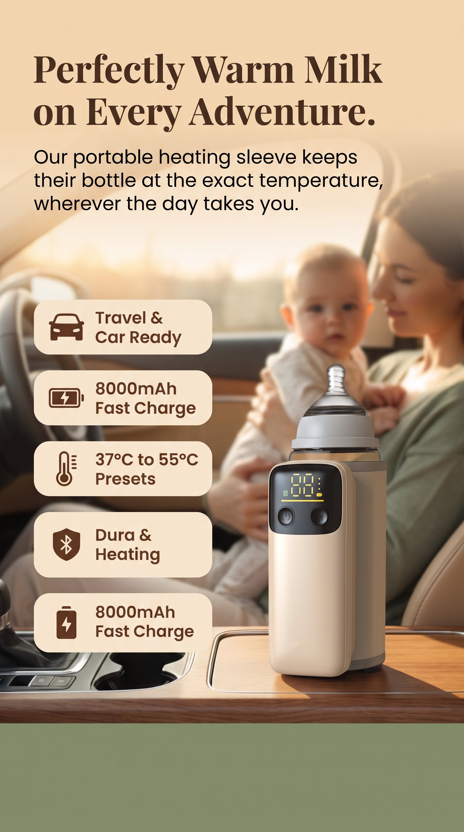Baby Bottle Insulation Cover Universal Heating Constant Temperature Milk Warmer