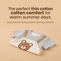 Cartoon Bear Print Baby Short Sleeve Rompers