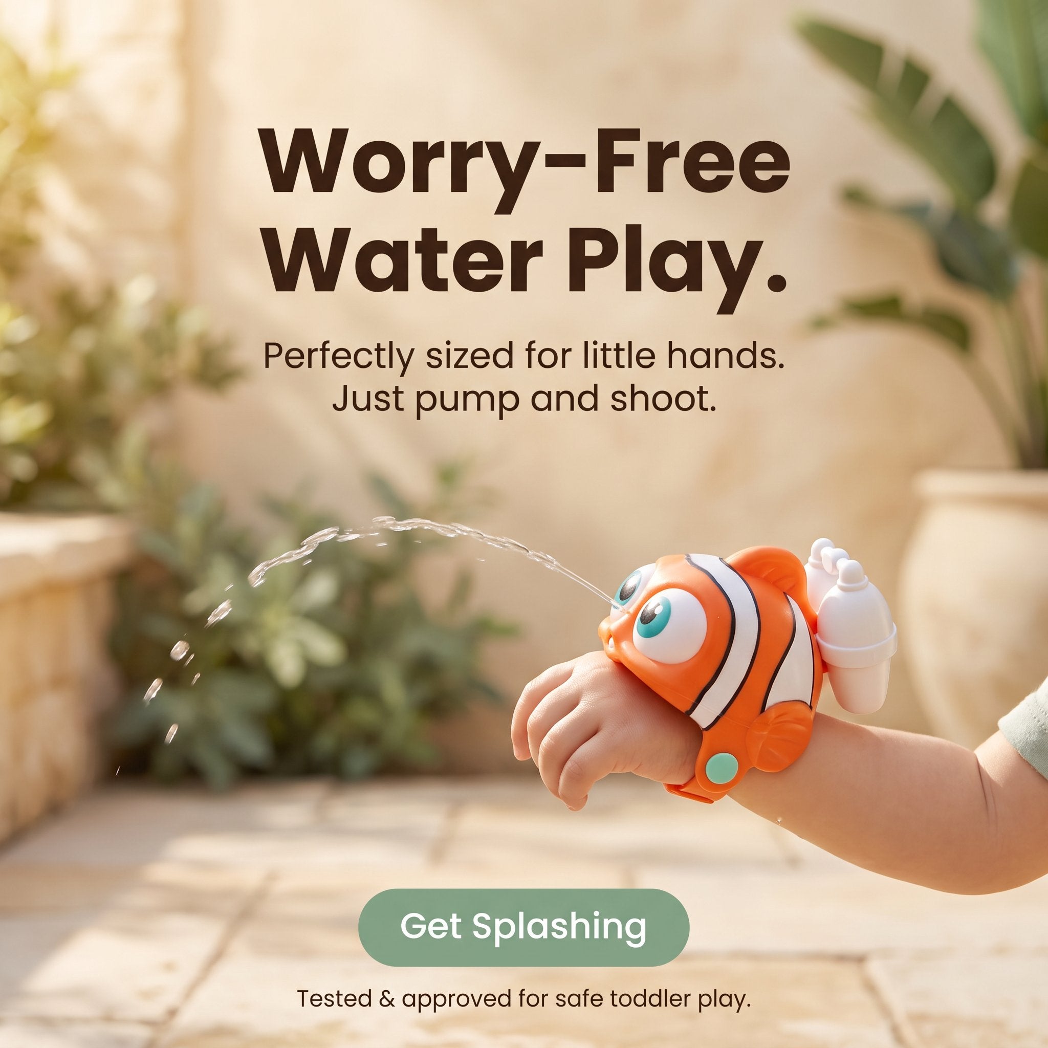Press On Wrist Water Gun Outdoor Beach Handheld Water Gun Children's Water Play Toy Multiplayer Interaction